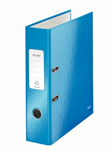 Leitz WOW A4 8 cm Spine Lever Arch File - Metallic Blue