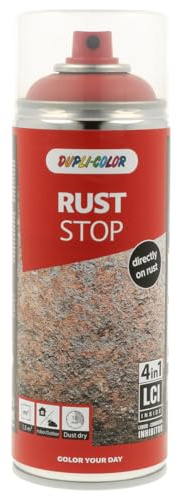 DUPLI-COLOR RUST STOP RAL 3000 Feuerrot 400ml seidenmatt Sprühlack, Korrosionsschutz, schnelltrocknend, Hochwertig in Verarbeitung, vielseitig einsetzbarer Lack