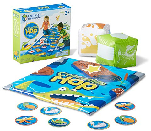 Learning Resources Crocodile Hop Floor Game - Ages 3+ Indoor Games for Toddlers, Gross Motor Skills Toys for Kids, Preschool Learning Activities