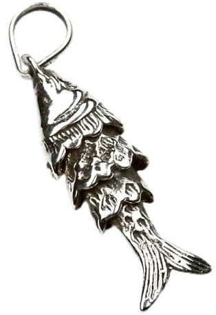 Drachensilber Anhänger Fisch Schmuck Silber Kettenanhänger Backfisch Silberschmuck Silberanhänger Mädchen Gothic