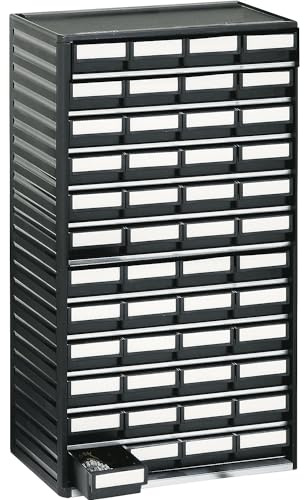 Treston ESD-Kleinteilemagazin 551-4ESD, BxTxH 310x180x550 mm, 48 Schubladen, Schwarz