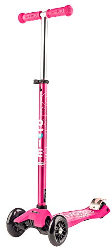 Micro Kickboard | Maxi Kids Scooter for Ages 5-12 | Children up to 110 lbs | 3 Wheel Lean-to-Steer Design | Adjustable T Bar | Smooth Ride PU Wheels | Swiss Design