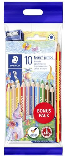 Staedtler 61SET8. Lápices de colores. Caja con 10 unidades más lápiz arcoiris y sacapuntas.