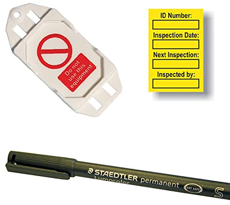 Harness Inspection Tagging Kit 20 x Holders 40 x Inserts 1 x Pen