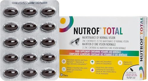 Nutrof Total Capsules – Once Daily Food Supplement with Lutein, Zeaxanthin, Omega 3, and Antioxidants | Pack of 30 Capsules (1 Capsule per Day - 1-Month Supply)