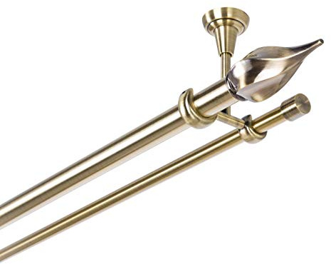 ASTA PER TENDA 25/16 mm 2 di Corsa Fissaggio a Soffitto antico di metallo in oro, 120