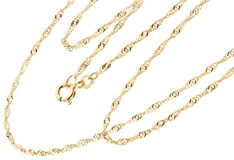 Silberketten Store Singapurkette 333 Gold Damen 40cm I filigrane Goldkette Damen 1,8mm Stärke hochglanz I Echtgold Halskette Frauen mit Federring Verschluss