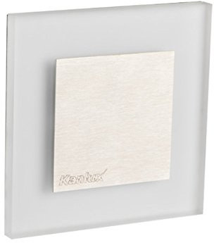 LED Wandeinbauleuchte 12V DC für 60mm Schalter-Dose Stahl Einbauspot Dekoleuchte Treppenlicht Einbau Leuchte Stufenlicht Strahler (Apus warmweiß, 23106)