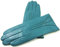 Damen Premium Quality Super Weich Leder Handschuhe Pelzfutter Streifen Detail Slim Fit - Jade, S