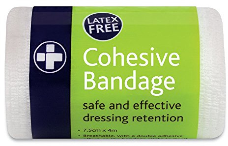 Reliance Medical Cohesive Bandage - Latex Free, Durable, and Strong for Effective Dressing Retention, 7.5 cm x 4 m, White, Pack of 10