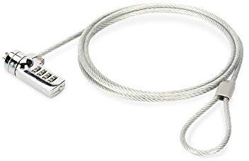 ednet 64134 Notebookschloss mit Nummernkombination - 1,5m Stahlkabel - Verschlussteil aus Zinkstahl - Sicherheitsschloss