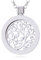 Morella Damen Halskette 70 cm Edelstahl mit Amulett und Coin 33 mm Frühlingsblumen Silber in Schmuckbeutel