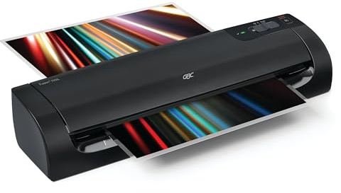GBC Thermal Laminator Machine, Fusion 1000L, 12 Inch, 4 Min Warm-up, 3 or 5 Mil, with 10 EZUse Laminating Pouches for Home, Office and Classroom, Black (1703073)