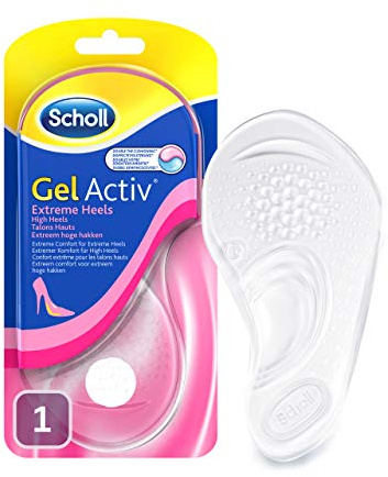 Scholl Gel Activ innersula för högklackade skor med pinnar över 5,5 cm - Ultramjuk gel innersula för extrem komfort - 1 par, lämplig för skostorlek 35–40,5