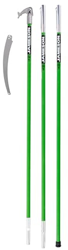 Jameson LS-Series Hollow Core Landscaping Tree Trimming Kit | 16” Barracuda Saw Blade | 18-Foot Reach | Fiberglass Poles with Leaf Spring Locking Buttons | Tree Pruning & Trimming Tool
