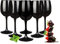 Set di 6 calici da vino rosso e bianco di colore nero, con capacità di 300 ml
