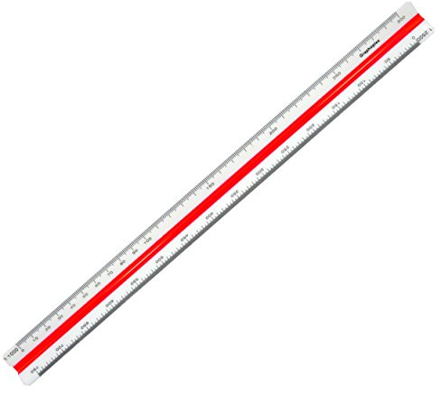 Graphoplex Kutch Règle 30cm Réduction Triangulaire - Échelles 1/500 à 1/2500 - Outil Précision pour Architecture et Dessin Technique - Matériel Mesure Rigide, Multifonction - Lecture Facile
