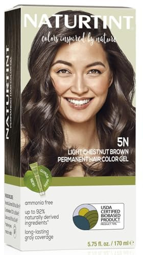 Naturtint Coloration capillaire naturelle permanente - Ingrédients végétaux actifs - 100% couvrant - Couleur 5N Châtain clair