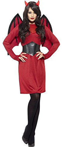 Smiffys Costume diable économique, avec robe, ailes, ceintureet cornes Halloween