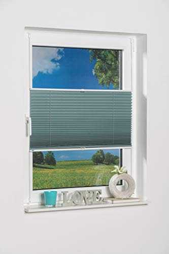 K-home Klemmfix-Plissee Palma Petrol 80 x 130 cm +++Verdunklung+++