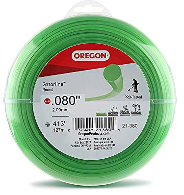 Oregon Gatorline 1-Pound Round String Trimmer Line, .080-inches x 413-feet – Fits Most Trimmer Types (21-380), Green
