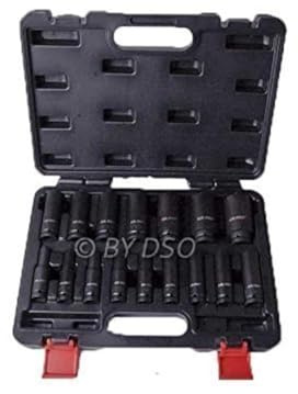 US PRO 16 Piece 1/2 inch Drive 6 Point European Deep Impact Socket Set US1340