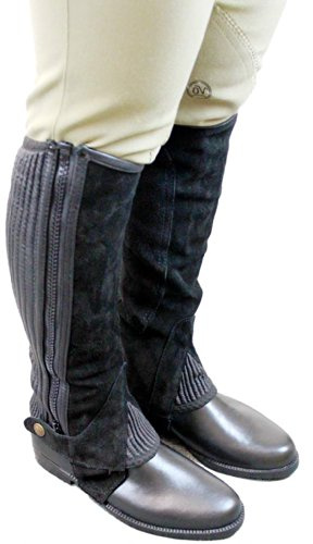 Ovation - Ladies Suede Ribbed Half Chap , Black , Small