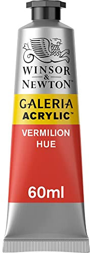Winsor & Newton 2120682 Galeria Acrylfarbe, hohe Pigmentierung, lichtecht, buttrige Konsistenz, 60 ml Tube - Zinnober