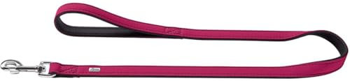 HUNTER SOFTIE Führleine für Hunde, Kunstleder, mit Handschlaufe, 2,0/100 cm, himbeer