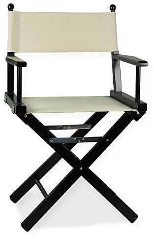 ArredaSì Silla Director de Cine en Madera Negra y Tela Color Crema - Regista P