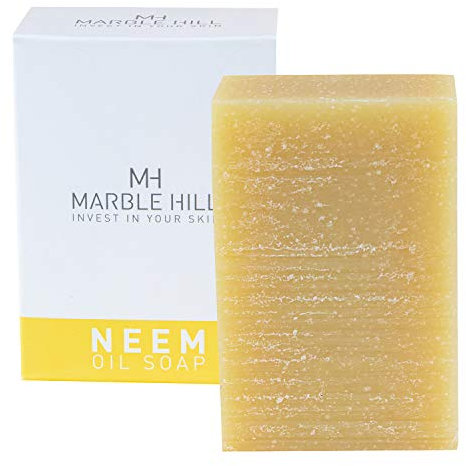 Neem oil moisturising soap bar for Dry Sensitive Eczema Prone Skin Psoriasis Itchy irritated skin. Shea Butter,Vitamin E. Daily use All ages Whole body. Formulated by Medical Doctor Marble Hill 100g