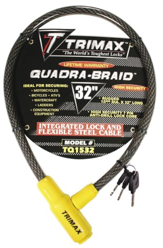 TRIMAX TQ1532 Trimaflex Keyed Cable Lock, 32 x 15mm
