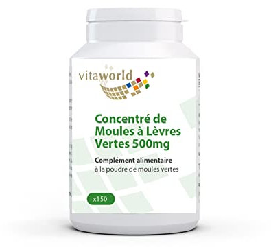 Vita World Pack de 3 Moule verte 500mg 3 x 150 Capsules Made in Germany
