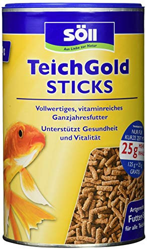 Söll 83699 TEICH-GOLD Futter-Sticks, 125 g - Ganzjahresfutter zum Füttern von Teichfischen, für eine ausgewogene Ernährung, Stärkung der Abwehrkräfte und vitale Fische