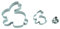 Hase 3er Set Ostern /9,5 cm/ 5,5 cm/ 2,3 cm/Ausstecher, Ausstechform aus Edelstahl