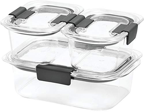 Rubbermaid Brilliance Food Storage Container, Clear, 6-Piece Set(Including Lids) 1976519