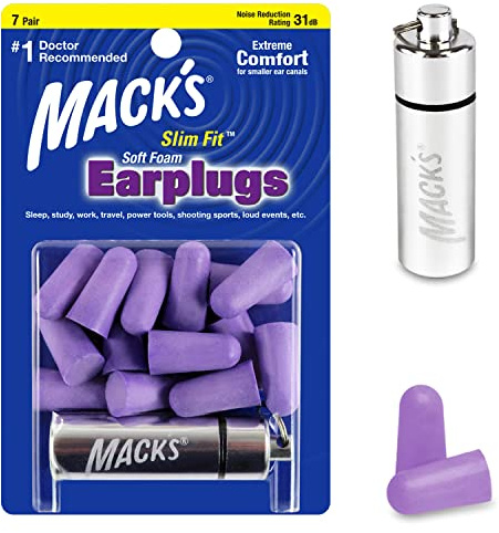 Mack's Safesound Soft Foam Slim Fit Earplugs - Pack of 7 Pairs