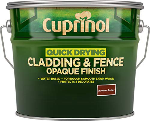 New 2017 Cuprinol Quick Drying Cladding & Fence Opaque Autumn Cedar 10 Litres