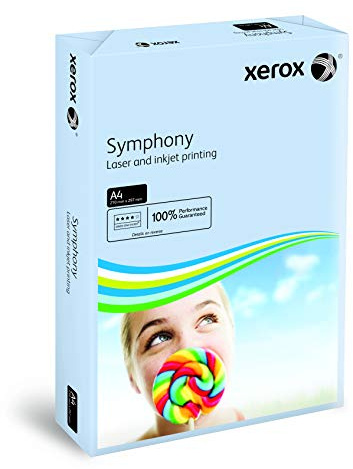 Xerox Symphony Ramette de 250 feuilles de papier coloré 160 g/m² Bleu pastel A4