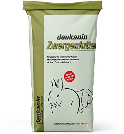 deukanin Zwergenfutter 25 kg | Kaninchenfutter | Spezialfutter für kleine Rassen und Zwergkaninchen | Alleinfuttermittel für Kaninchen