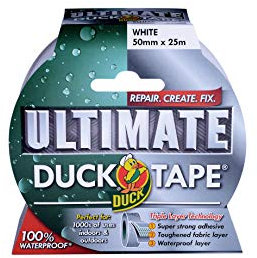 Duck Tape Ultimate Gewebeband, 50 mm x 25 m, Weiß Das ultimative, hochfeste, wasserdichte Gaffer- und Reparatur-Gewebeband