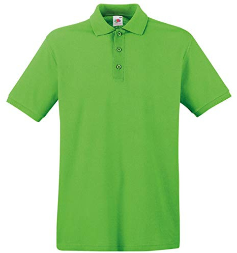 Fruit of the Loom Men's Premium Short Sleeve Polo Shirt, Lime, Medium