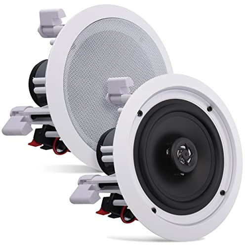 Pyle Casse Audio 2 Vie 16,5 Centimetri da Incasso a Parete/Soffitto, Speaker con Connettori Rapidi, Tweeter in Polimeri, Suono Stereo, Altoparlanti 200 Watt