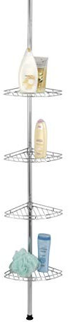 Wenko 8145500 - Esquinero telescópico para la Ducha con 4 repisas, Aspecto de Acero Fino