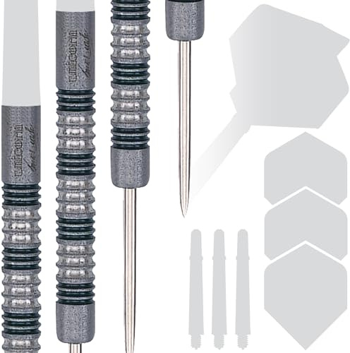 Unicorn Steel Tip Professional Darts Barrels Only | James 'The Machine' Wade Purist Player Development Lab Phase 1 | 90% Natural Tungsten Rumbled Barrels | 24 g