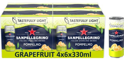San Pellegrino Italian Sparkling Drinks Tastefully Light Sparkling Grapefruit Canned Soft Drink 24 x 330ml | 70 kCals per Can