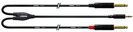 CORDIAL Cable Y adaptador minijack stereo/2 jack mono lungo 3 m Cable adaptador Essentials Mini-Jack / Jack