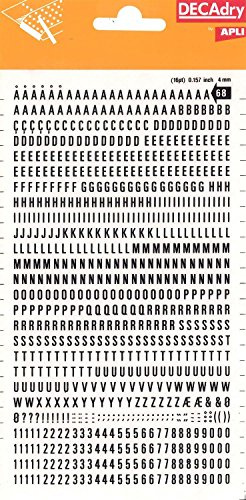Lettres et chiffres transférables noirs.