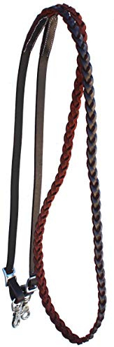 CHALLENGER Horse Western Tack 7ft Contest Braided Soft Leather Barrel Rodeo Rein 6640