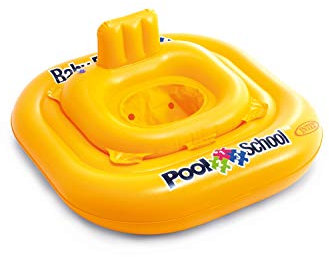 Intex 56587EU - Schwimmring mit Sitz Pool School Quadratisch, Vinyl, Gelb, 79x79 cm